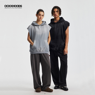 慵懒高街垂坠感高街蜡染洗水磨破做旧纯色休闲裤 欧美 四季 弯刀长裤