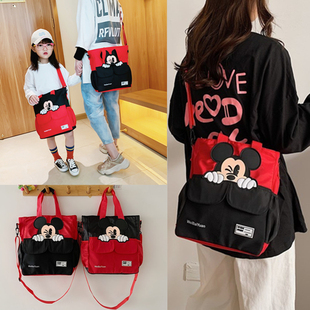 小学生补习袋单肩斜挎包亲子大容量手提拎包儿童男女孩外出补课包