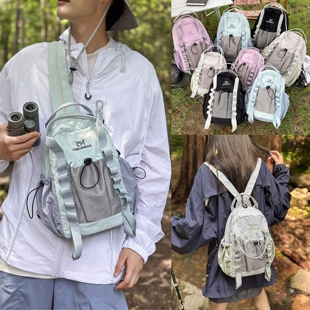 中大童多功能斜挎胸包爬山包女孩小清新双肩包男童大容量休闲背包