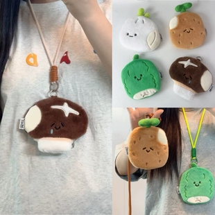 儿童蔬菜挂脖包钥匙包女孩子斜挎小包迷你收纳包男孩子创意零钱包
