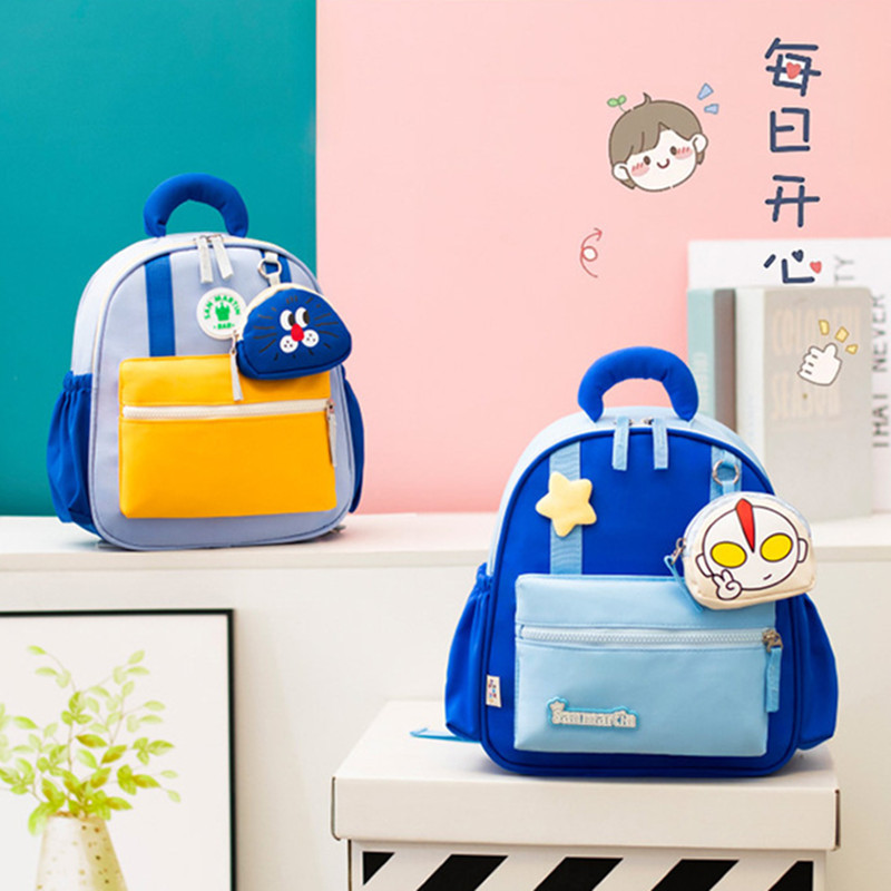 男童新款卡通动漫儿童背包女孩子带零钱包幼儿园书包多功能双肩包