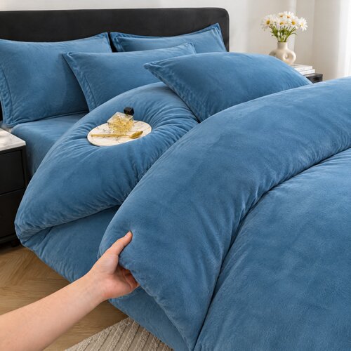 冬季加厚牛奶绒被套单件加绒法兰绒单独被罩150x200x230cm珊瑚绒