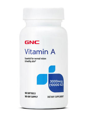 GNC美国正品维生素A软胶囊VA成人β胡萝卜素保护眼睛去鸡皮肤美产