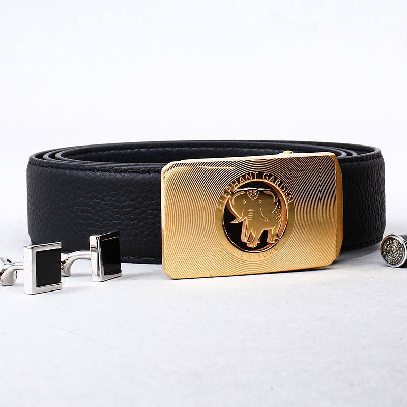大象花园纯牛皮男士腰带轻奢高级