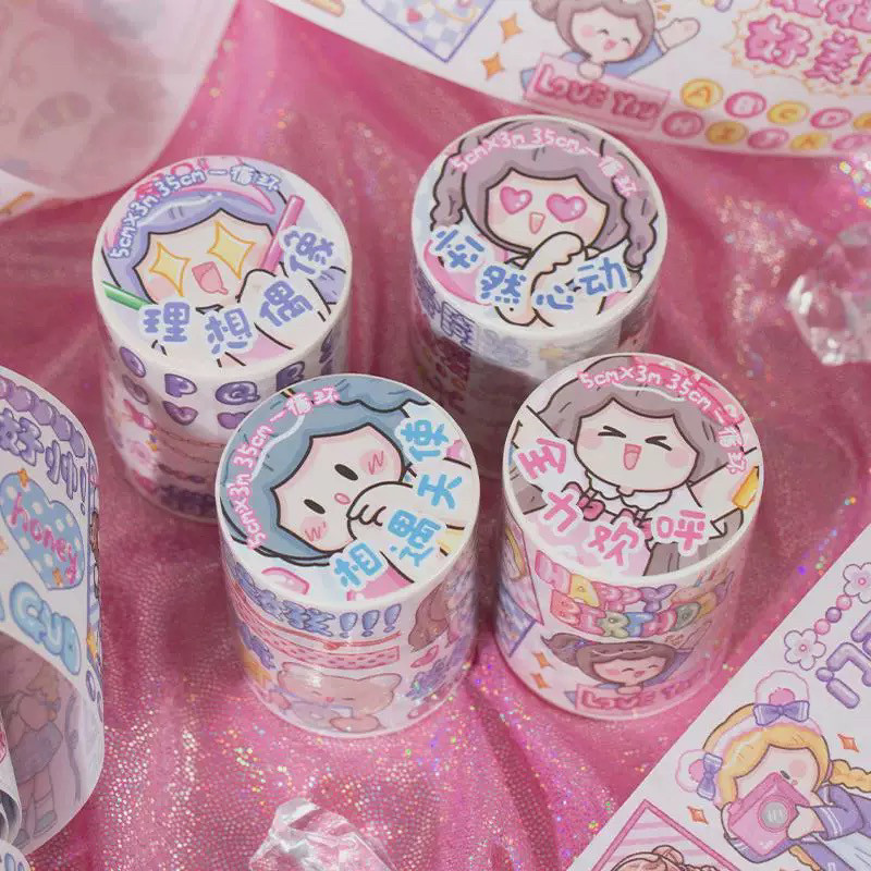 语闲新品阿果后援会和纸手帐胶带女团追星手帐打歌贴纸图片