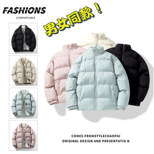 棉衣男跨境亚马逊秋冬季面包服港风宽松立领棉服ins百搭棉袄