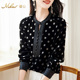 Mulee 气质圆点桑蚕丝衬衫 慕立高级感真丝丝绒上衣女长袖 2025春装
