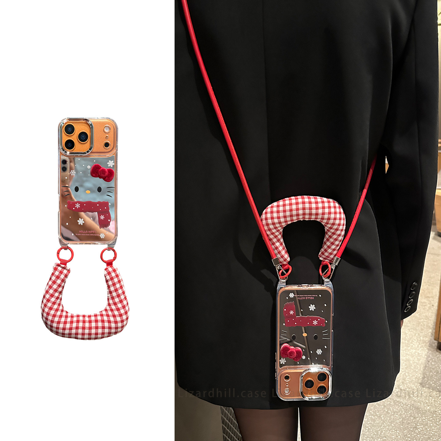 lizardhill 秋冬氛围感镜面kt适用苹果17promax手机壳新款16pro女iphone15斜挎可背带挂绳14pro巨好看13独特,3C数码配件,手机保护套/壳,淘宝优惠券,粉丝福利购,淘宝优惠卷