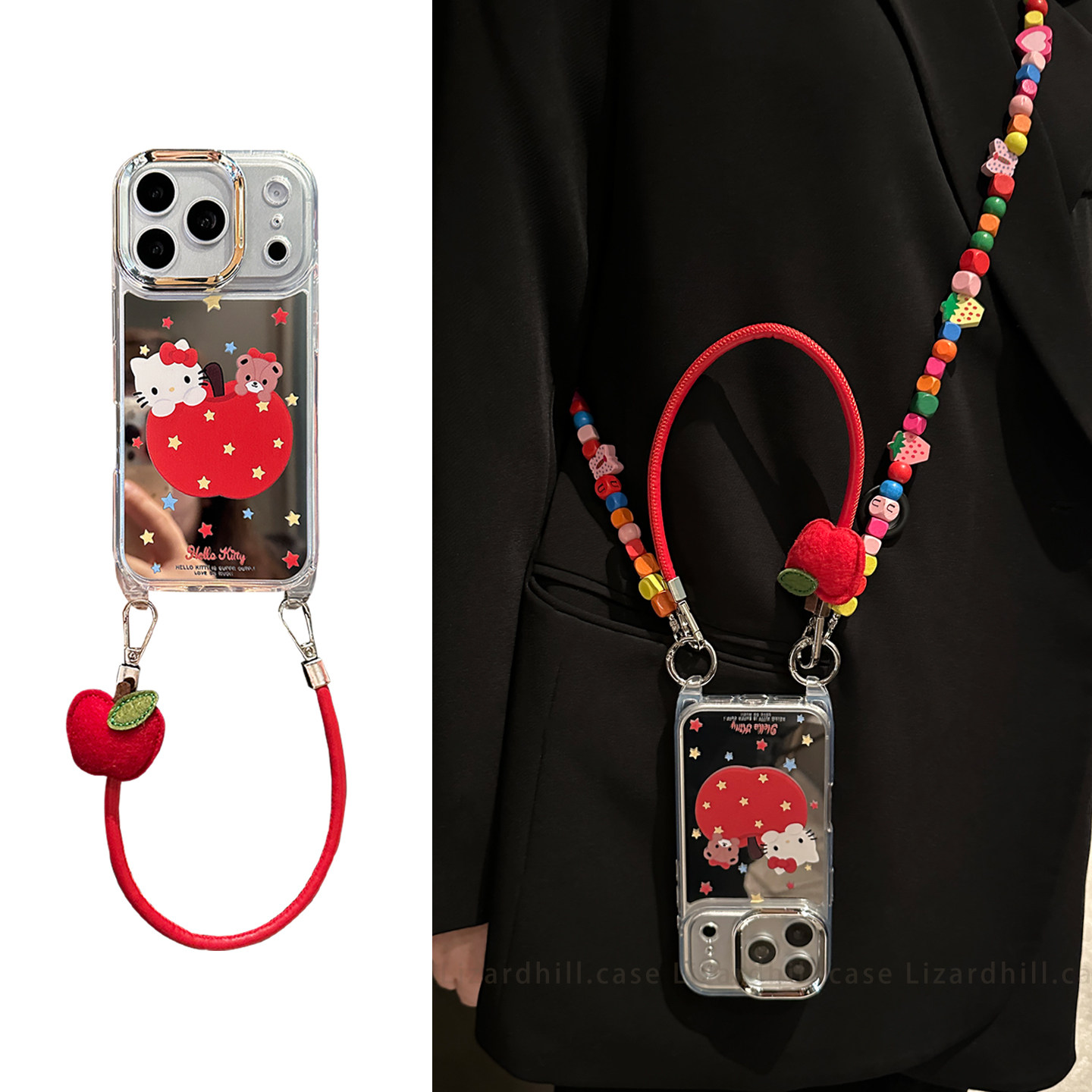 lizardhill 补妆镜面kt适用苹果17promax手机壳新款16pro女镜头全包iphone15斜挎背带挂绳14pro超可爱13镜子,3C数码配件,手机保护套/壳,淘宝优惠券,粉丝福利购,淘宝优惠卷