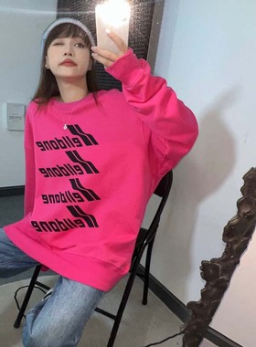 WE11DONE弹幕长袖T恤男女高街韩版潮流宽松情侣WELLDONE秋季卫衣