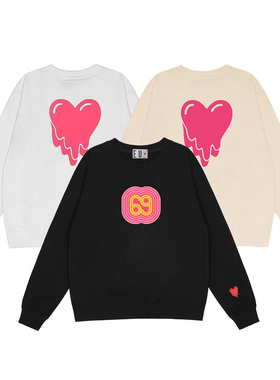 陈冠希同款EU溶解爱心69秋冬圆领卫衣男潮牌休闲宽松外套上衣ins