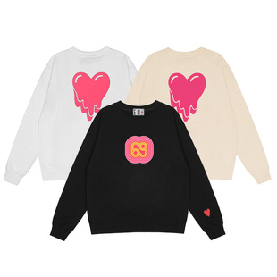 陈冠希同款EU溶解爱心69秋冬圆领卫衣男潮牌休闲宽松外套上衣ins