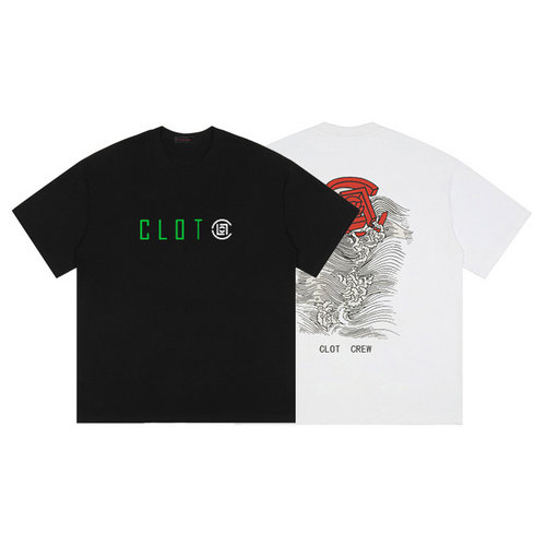 clot陈冠希同款logo海浪印花短袖男夏季潮流个性休闲百搭t恤情侣