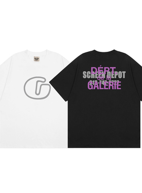 欧美潮牌GALLERY DEPT高街复古G字母限定印花男女情侣宽松短袖T恤