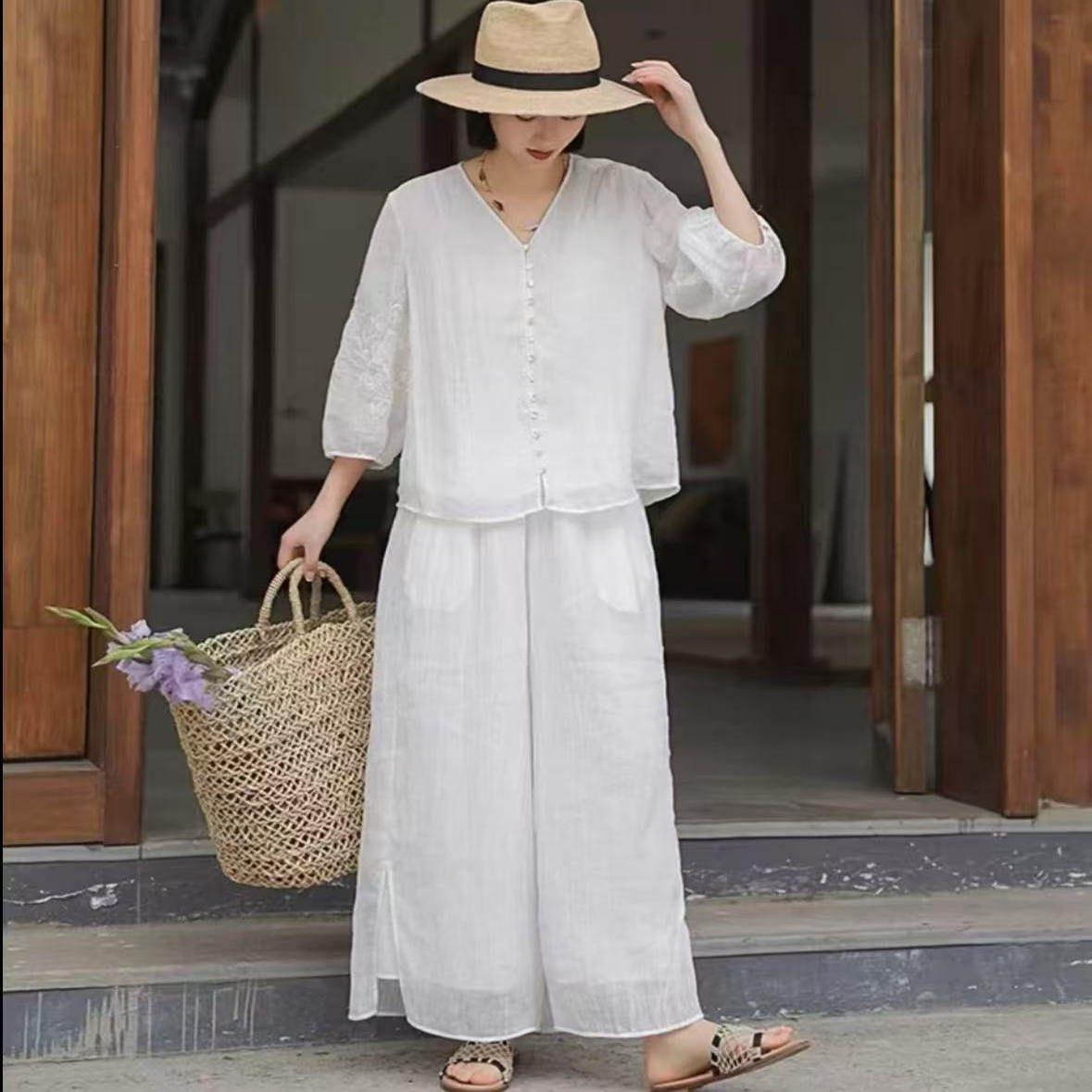 1维维服饰！001-050单品好货亚麻汉麻上衣裤子半裙