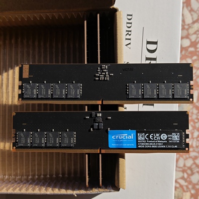 镁光 英睿达 单条48G DDR5 5600Mhz UDIMM台式机内存条大容量拆机