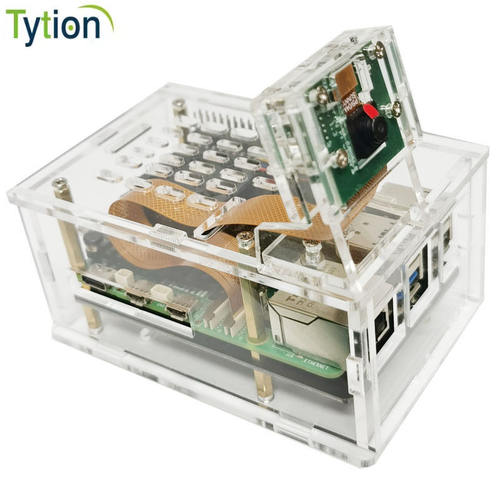 树莓派5 NVMe扩展板透明亚克力外壳 PCIe转M.2 SSD固态硬盘转接板