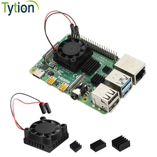 树莓派4代 Raspberry Pi 4B 冷却散热器风扇套装散热片铝座带背胶