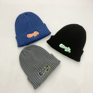 日系儿童线帽秋冬薄款男女童针织毛线帽宝宝套头护耳帽小童冬帽子