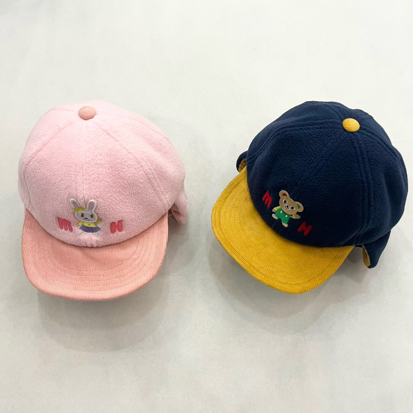 日系儿童帽子男童女童软帽檐鸭舌帽小童宝宝套头护耳帽潮款冬帽