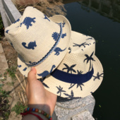 儿童帽子夏季 出游遮阳礼帽韩版 休闲百搭透气草帽海边帽子男童草帽