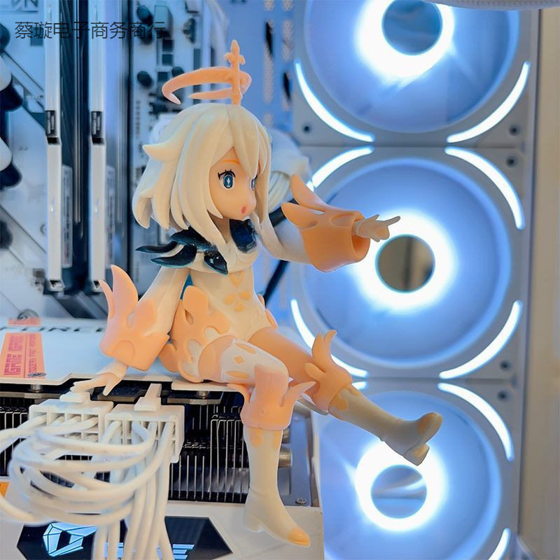 原神派蒙手办二次元动漫模型摆件电脑桌面装饰机箱显卡海景房