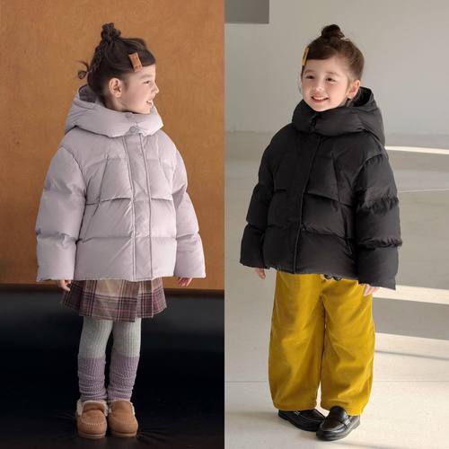 批发中大童石墨烯保暖90白鸭绒羽绒服冬款三防安心绒紫色羽绒外套