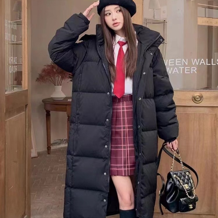 男女同款韩版羽绒服长款过膝加厚冬季2025年新款情侣宽松爆款