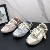 法式 休闲蝴蝶结系带甜美风运动鞋 复古风芭蕾德训鞋 2026早春新款