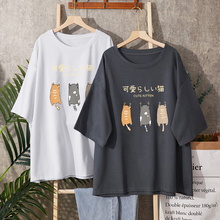 短袖2025年新款女装大码300斤t恤女胖mm夏装宽松学生显瘦遮肚上衣