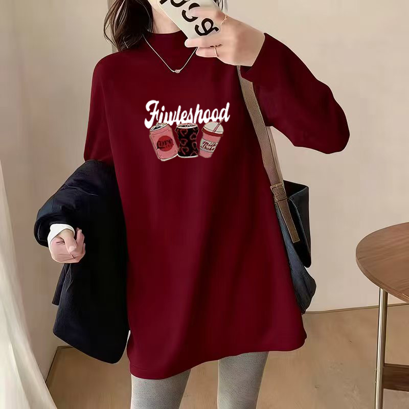 胖mm大码保暖休闲秋冬2025德绒打底衫宽松长袖ins上衣女装t恤显瘦