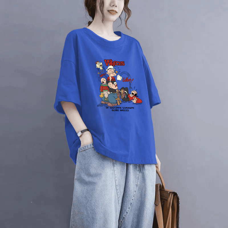 大码女装纯棉2025夏季新款短袖t恤女美式复古欧货潮牌宽松上衣服