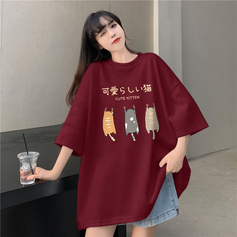 胖mm加肥加大码女装2025新款短袖T恤女240斤宽松遮肚中长款连衣裙
