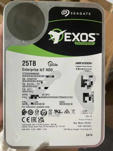 希捷25TB企业级硬盘ST25000NM000E海康定制EXOS银河监控存储盘25T
