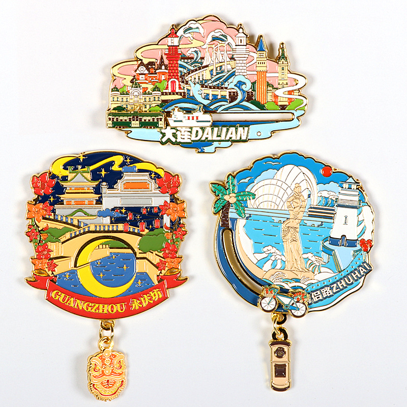 金属冰箱贴哈尔滨天津广州珠海东莞深圳珠江青岛大连长春立体磁贴