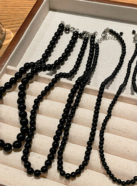 2023年新款简约时尚串珠项链女小众设计轻奢卫衣链高级感配饰