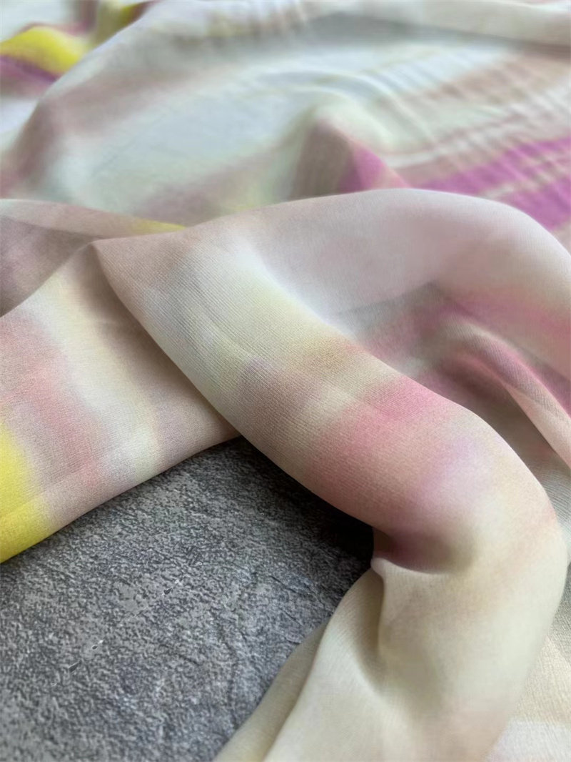 高定专柜同款03真丝乔其纱布料 甜美上衣连衣裙纯桑蚕丝服装面料