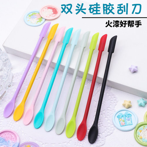 双头迷你硅胶刮刀勺子清理火漆勺