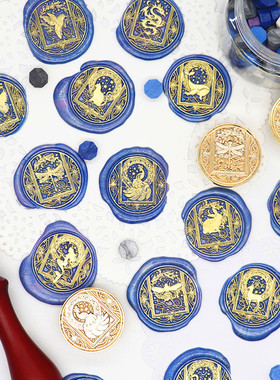 星空动物系列火漆印章章头 30MM火漆印章黄铜铜头信封封口工具