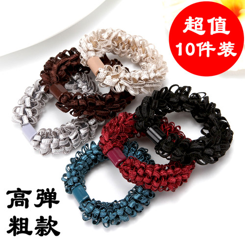 韩版加粗高弹力玉米花发绳橡皮筋