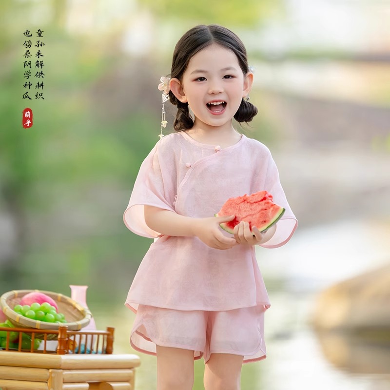 漢服女童新中式夏季古風唐裝套裝