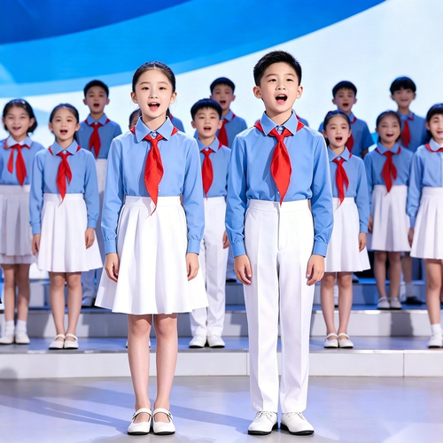 小学生红歌演出服红领巾朗诵演出