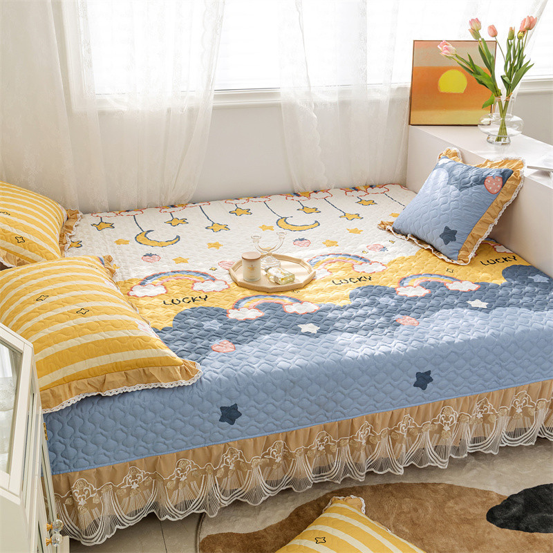 全棉榻榻米床盖纯棉防滑专用床单