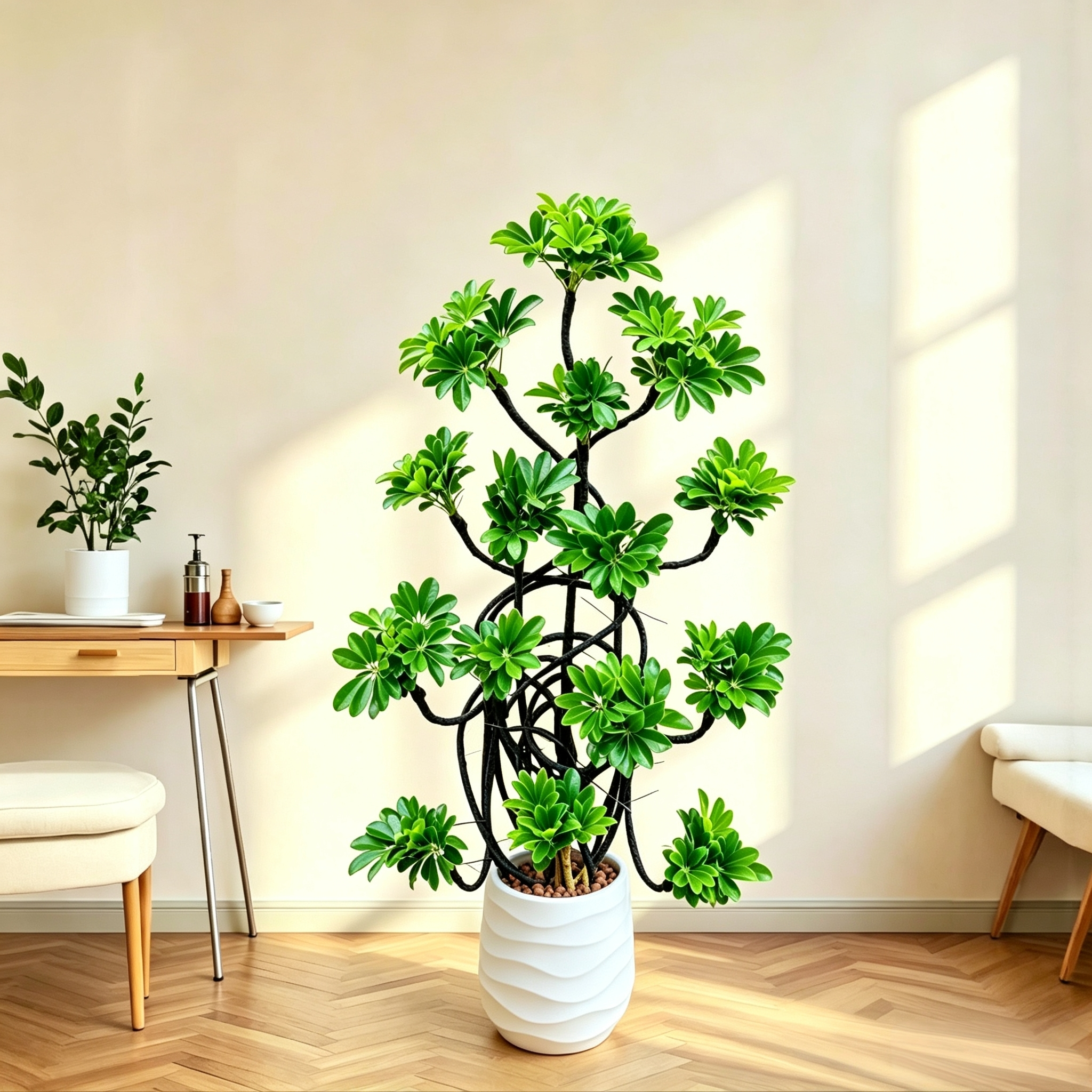 造型鸭脚木盆栽室内绿植大型植物