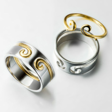 S925纯银情侣戒指紧箍咒至尊宝金箍大话西游抖音二合一男女款对戒