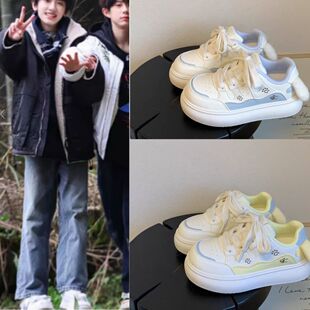 百搭学生小白鞋 杨博文汪浚熙同款 厚底网红面包鞋 女款 子 布丁狗板鞋