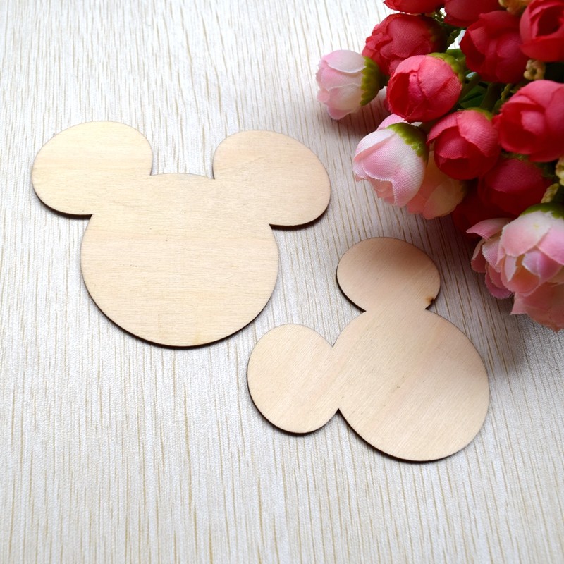 diy手工制作材料木板工艺品木板切割米奇空白木片工艺diy配件10片