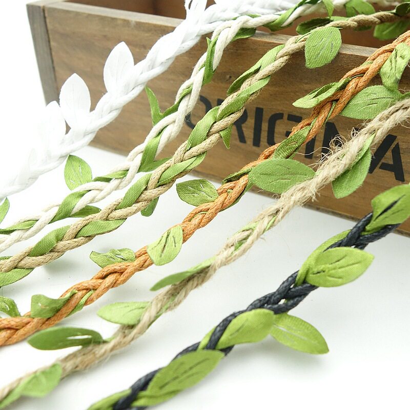 Green leaf Simulation leaves Rattan DIY manual make decorate Countryside Forest packing Binding Double color Hemp ropein the Home Fabric , Sew DIY Material,Tools and finished products , Sew DIY Fitting/Accessories/Accessories , Rope  category - from Buy2taobao.com to provide professional Taobao agent buy service