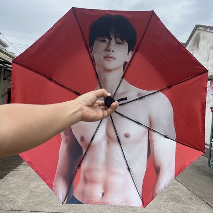 边佑锡雨伞全自动黑胶防晒防紫外线晴雨两用伞明星周边伞