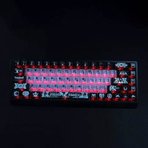 碳纤维纹理暗黑天使pc透光键帽